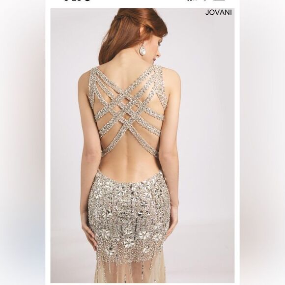 Jovani 90736A Embellished Illusion Dress size 4 NWT - Picture 11 of 14